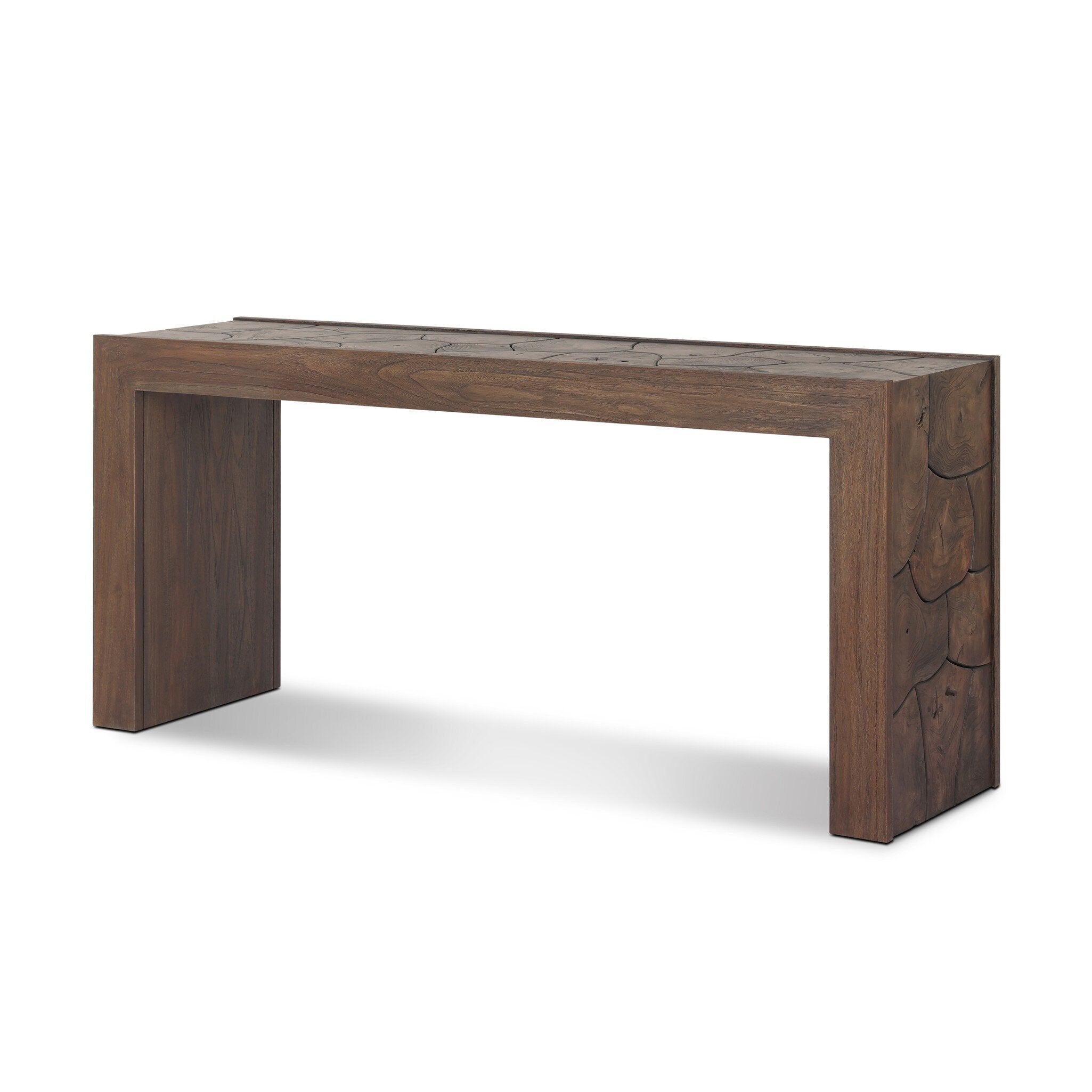 Ridge Outdoor Console Table - Stained Saddle Brown-Teak Root