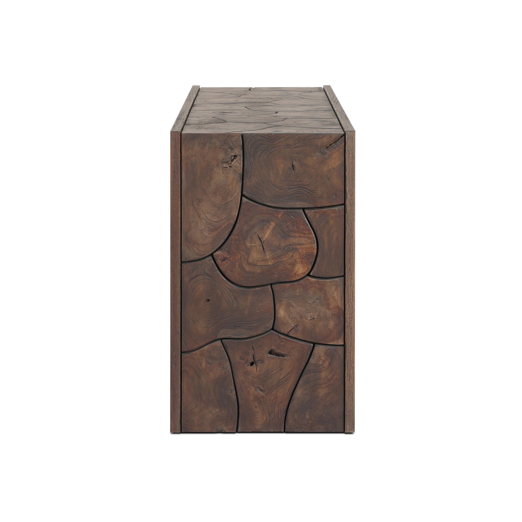Ridge Outdoor Console Table - Stained Saddle Brown-Teak Root