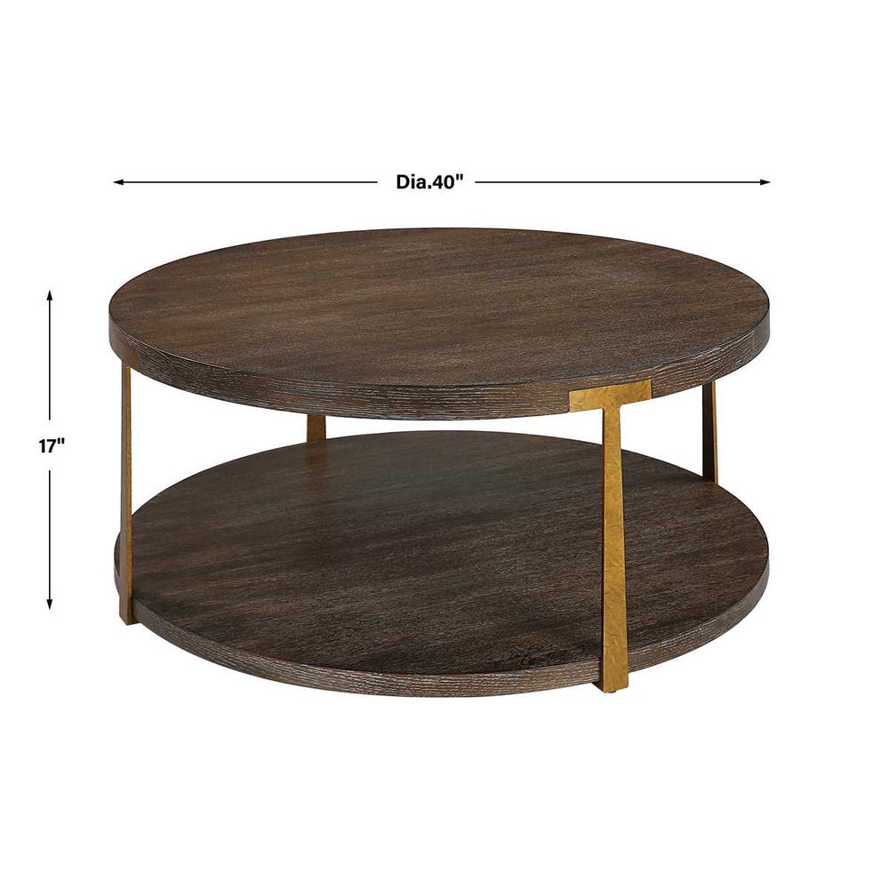Uttermost Palisade Round Wood Coffee Table