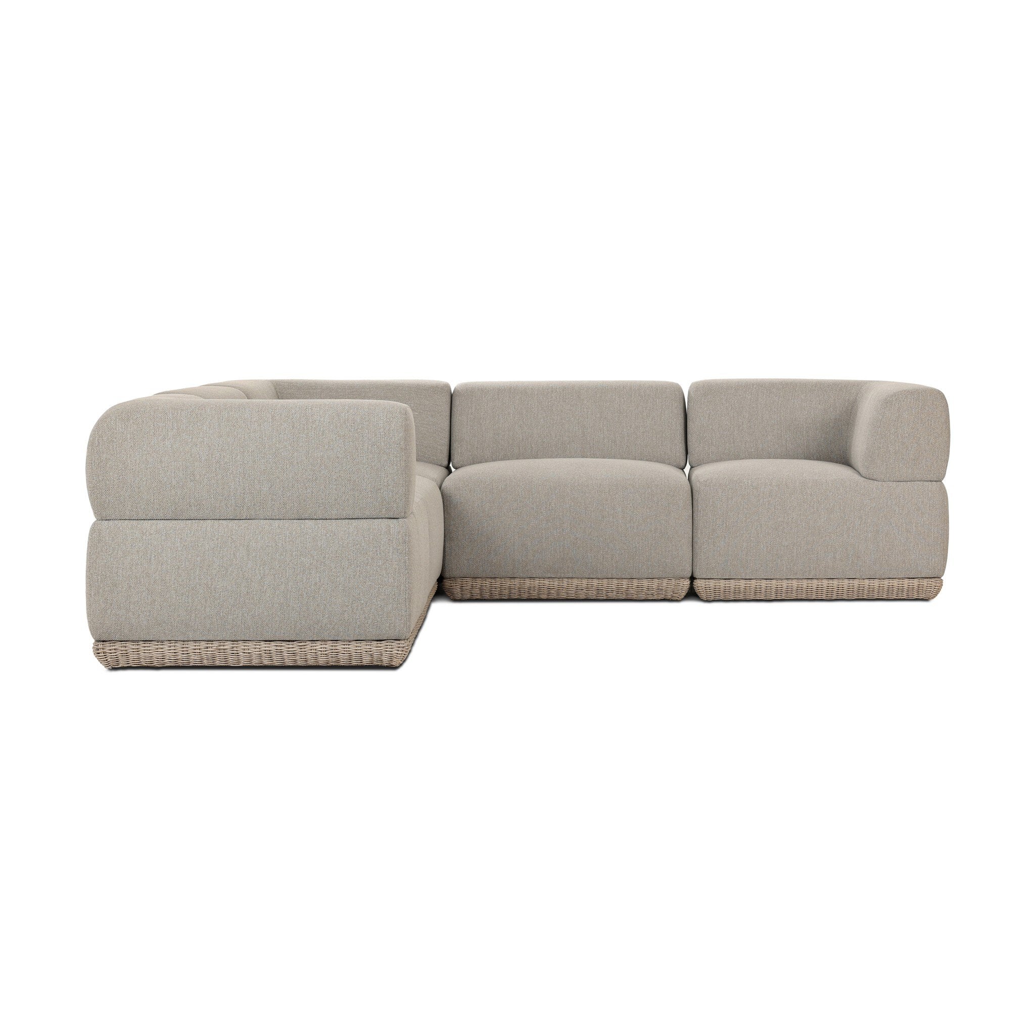 Evander Outdoor 5 Piece Sectional - Ramiro Ecru