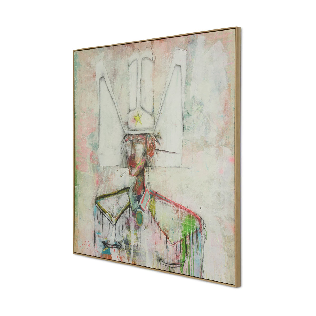 Run Towards The Bull by Larry Stewart - Vertical Grain White Oak Floater by Four Hands, product view