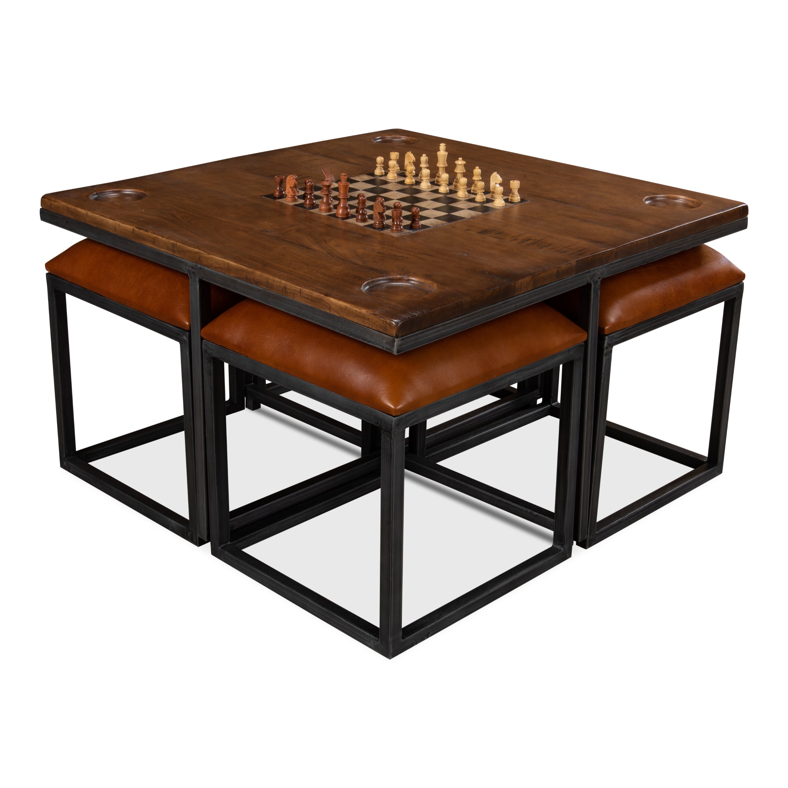 Low Game Table with Four Stools