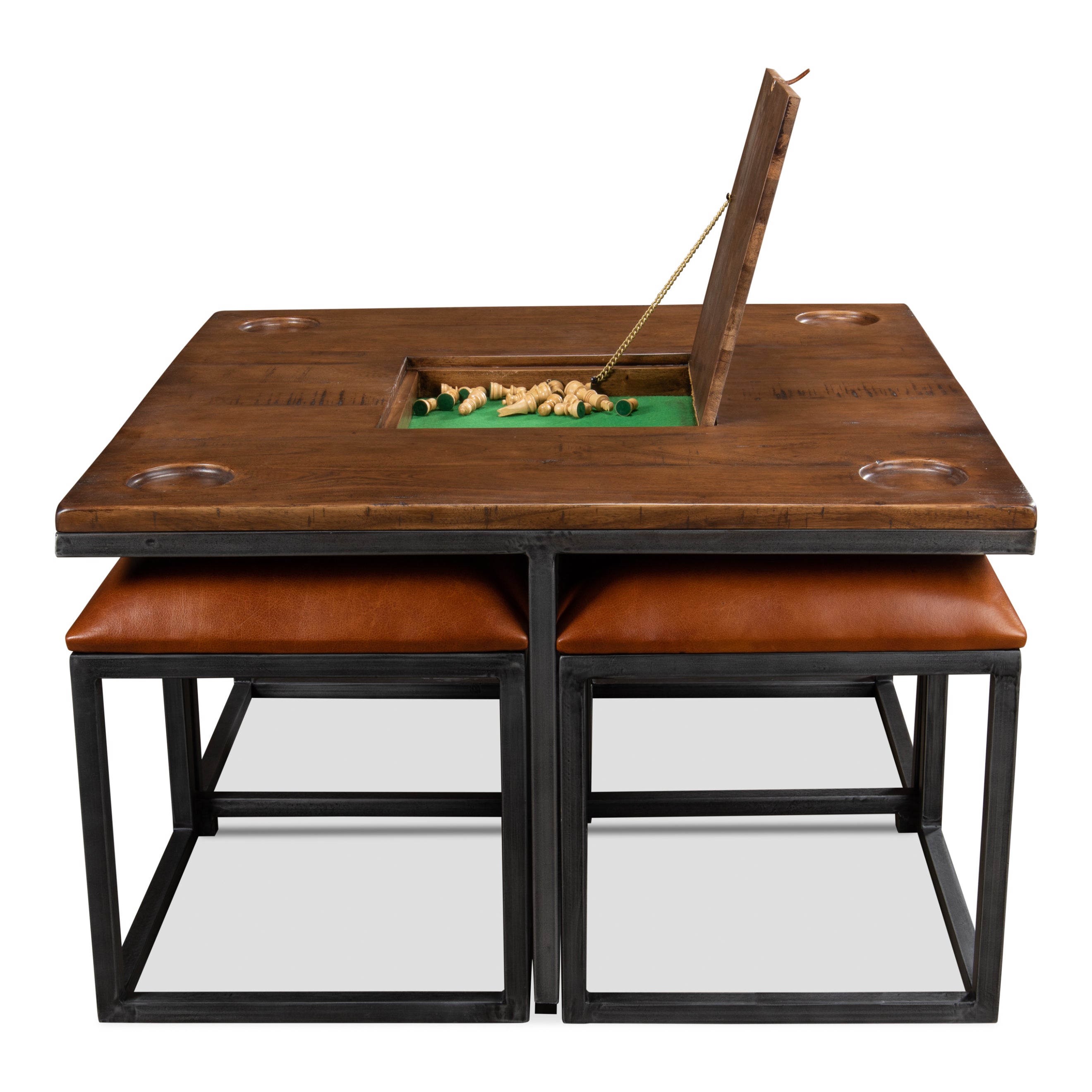 Low Game Table with Four Stools