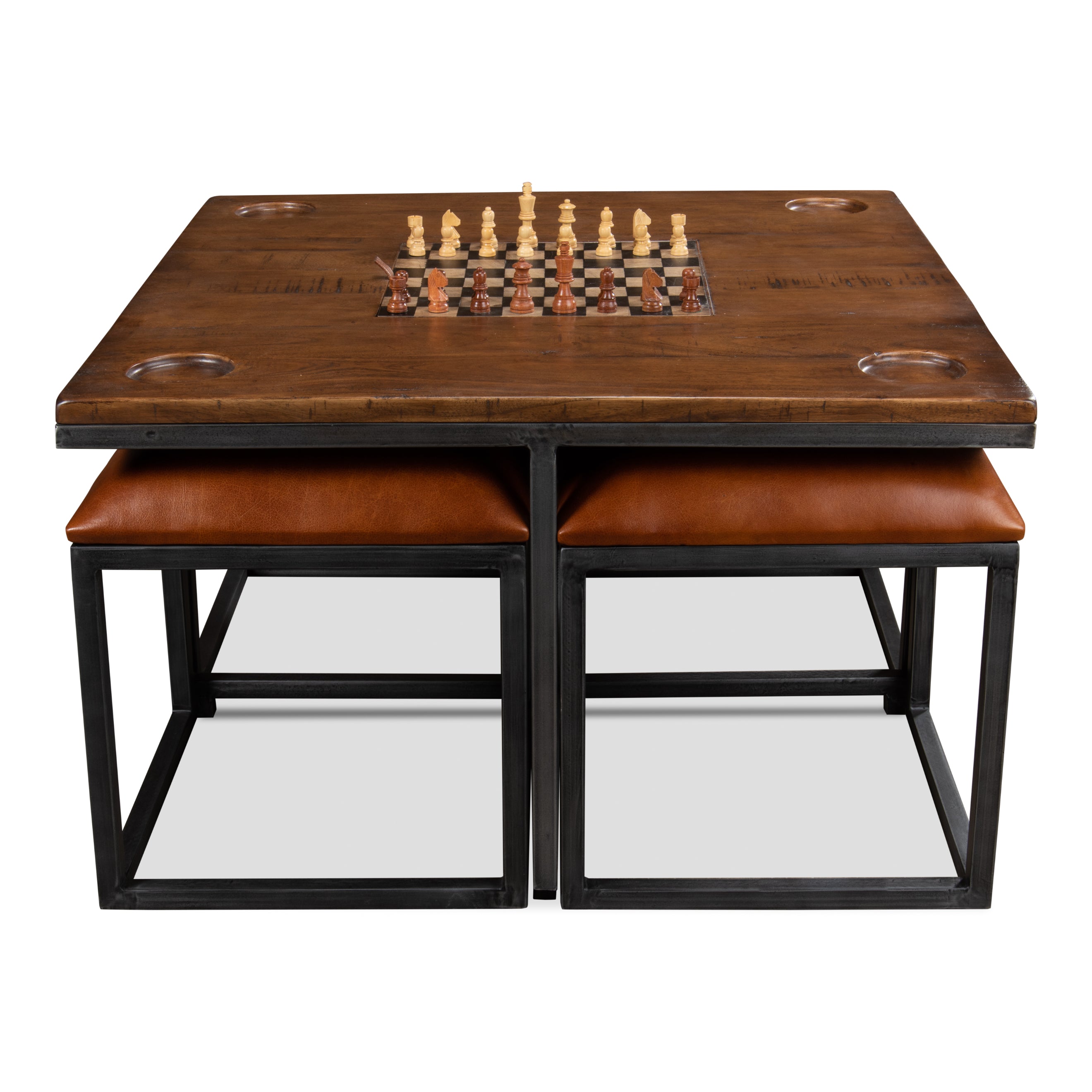 Low Game Table with Four Stools