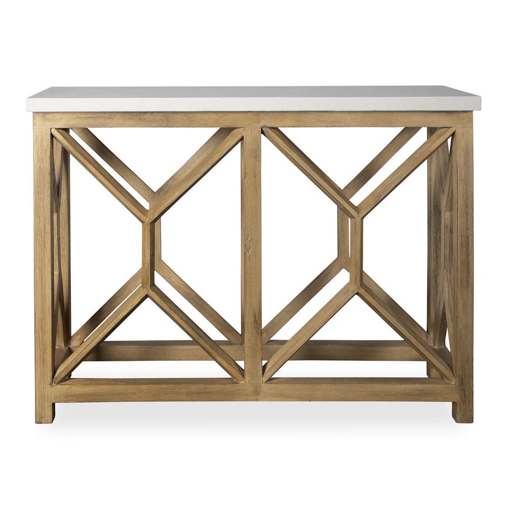 Uttermost Catali Ivory Stone Console Table