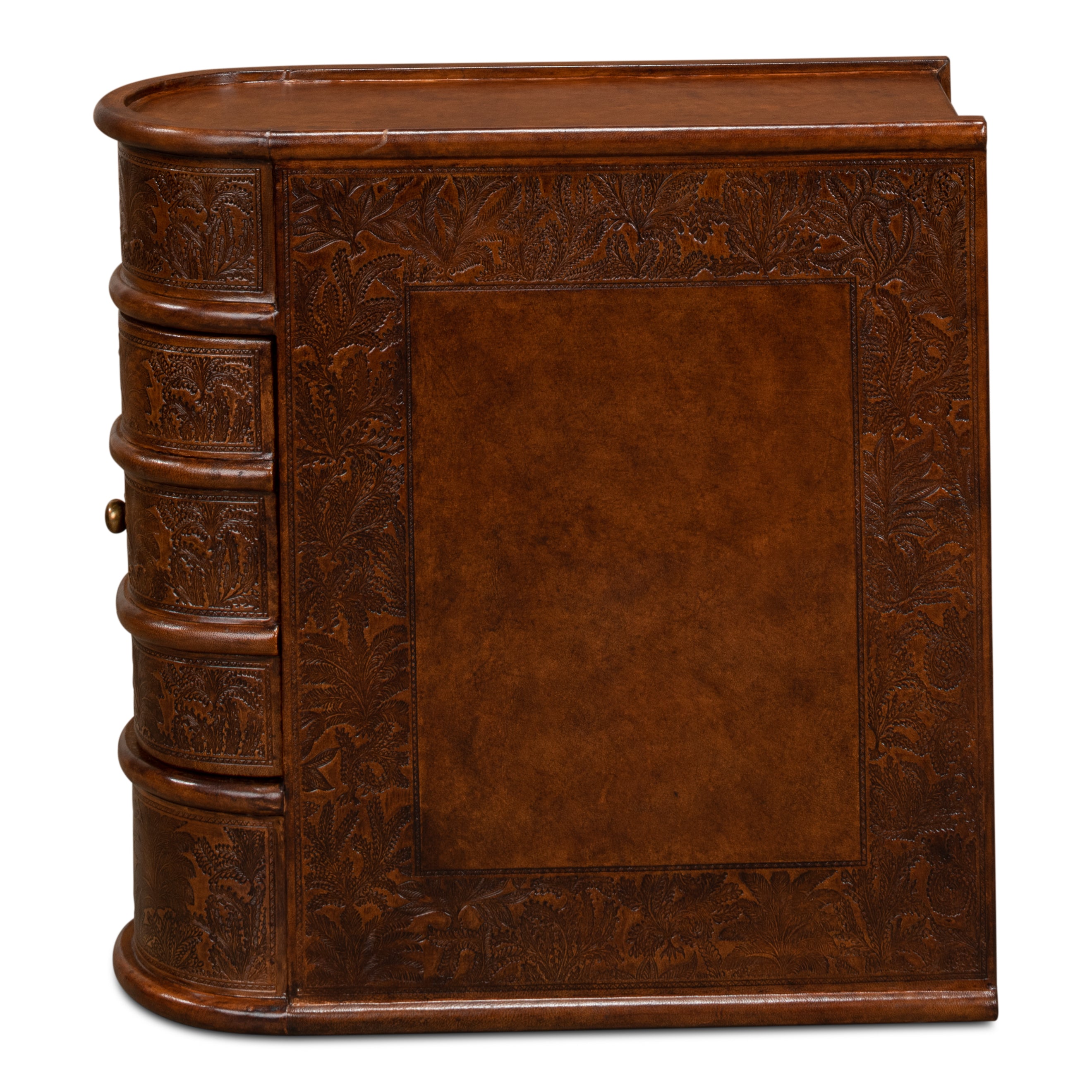 Barnes Leather Book Side Table