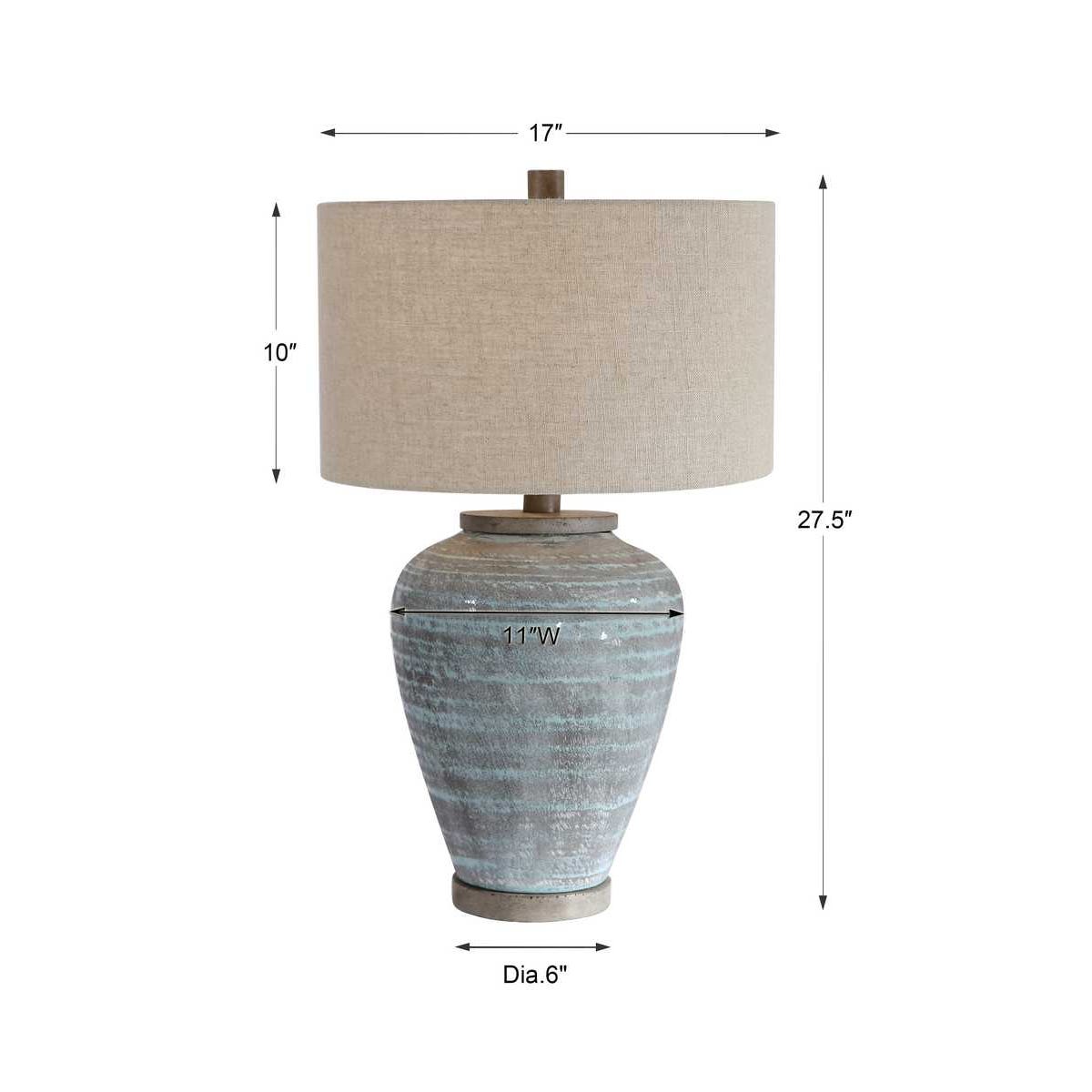 Uttermost Pelia Light Aqua Table Lamp