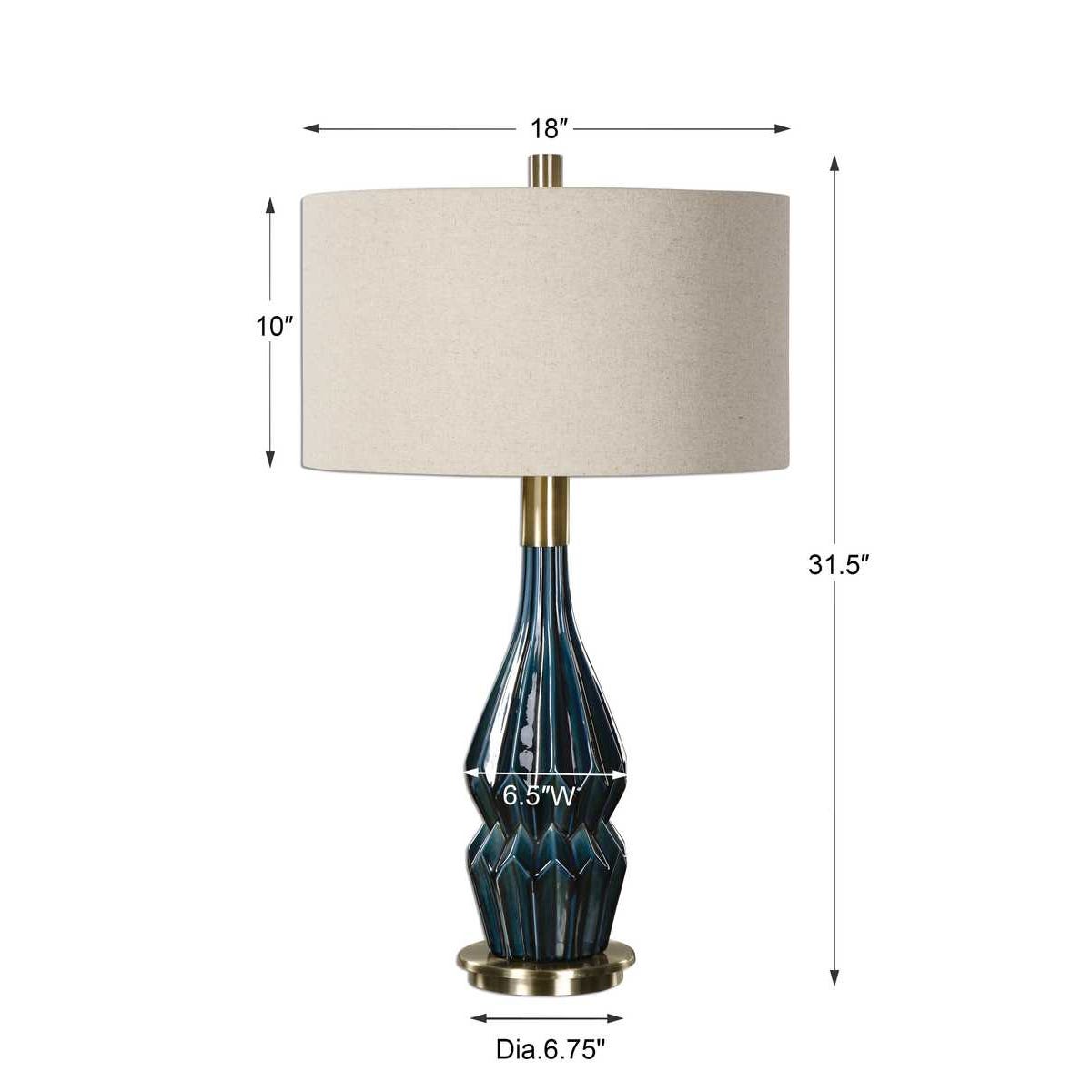 Uttermost Prussian Blue Ceramic Lamp