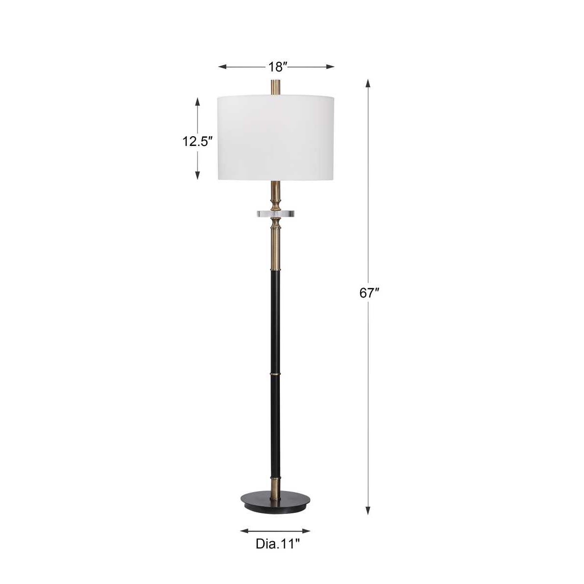 Uttermost Maud Aged Black Floor Lamp