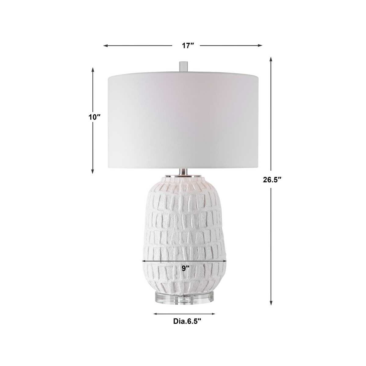 Uttermost Caelina Textured White Table Lamp