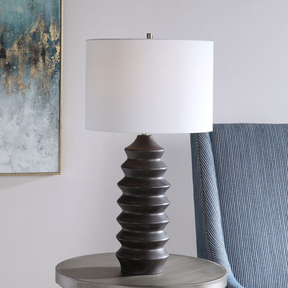 Uttermost Mendocino Modern Wood Base Table Lamp