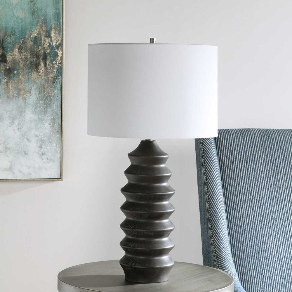 Uttermost Mendocino Modern Wood Base Table Lamp