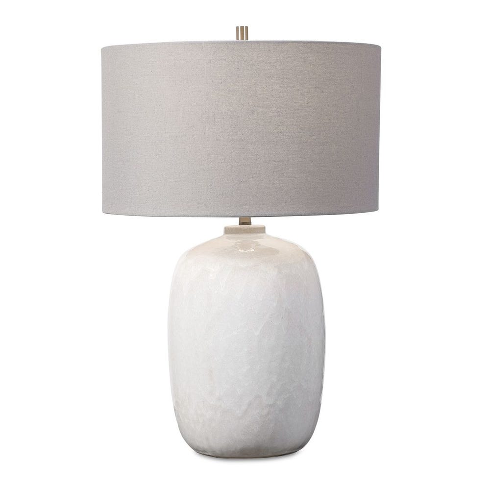 Uttermost Winterscape White Glaze Table Lamp