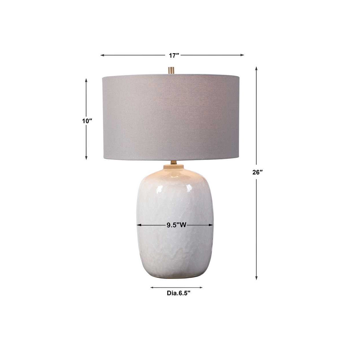 Uttermost Winterscape White Glaze Table Lamp