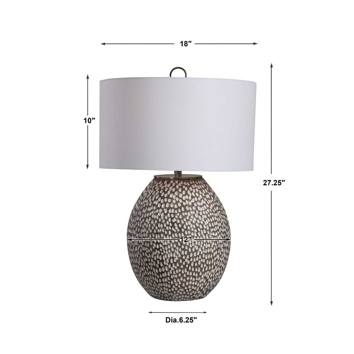 Uttermost Cyprien Gray White Table Lamp