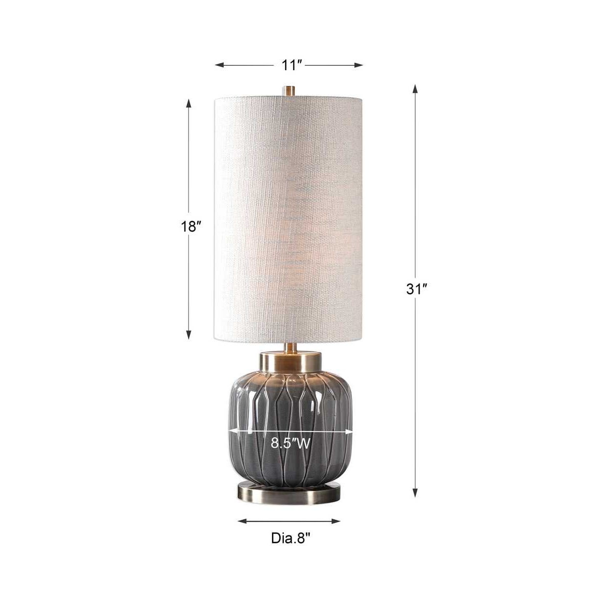 Uttermost Zahlia Aged Gray Ceramic Lamp