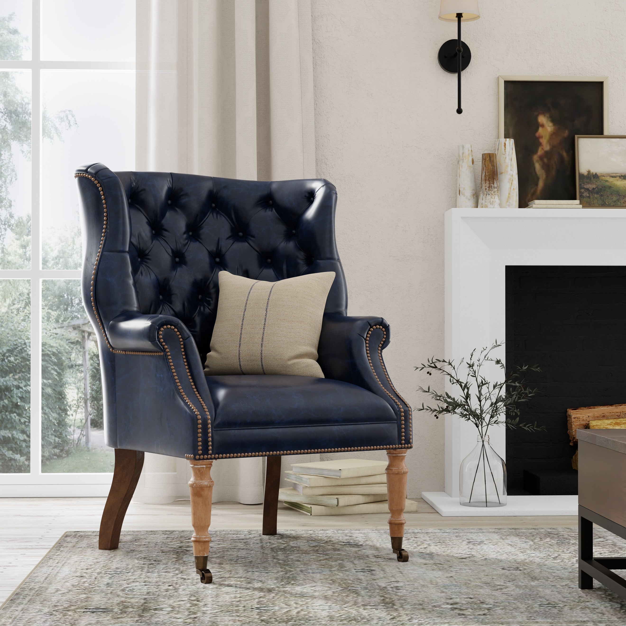 Welsh Blue Leather Chair