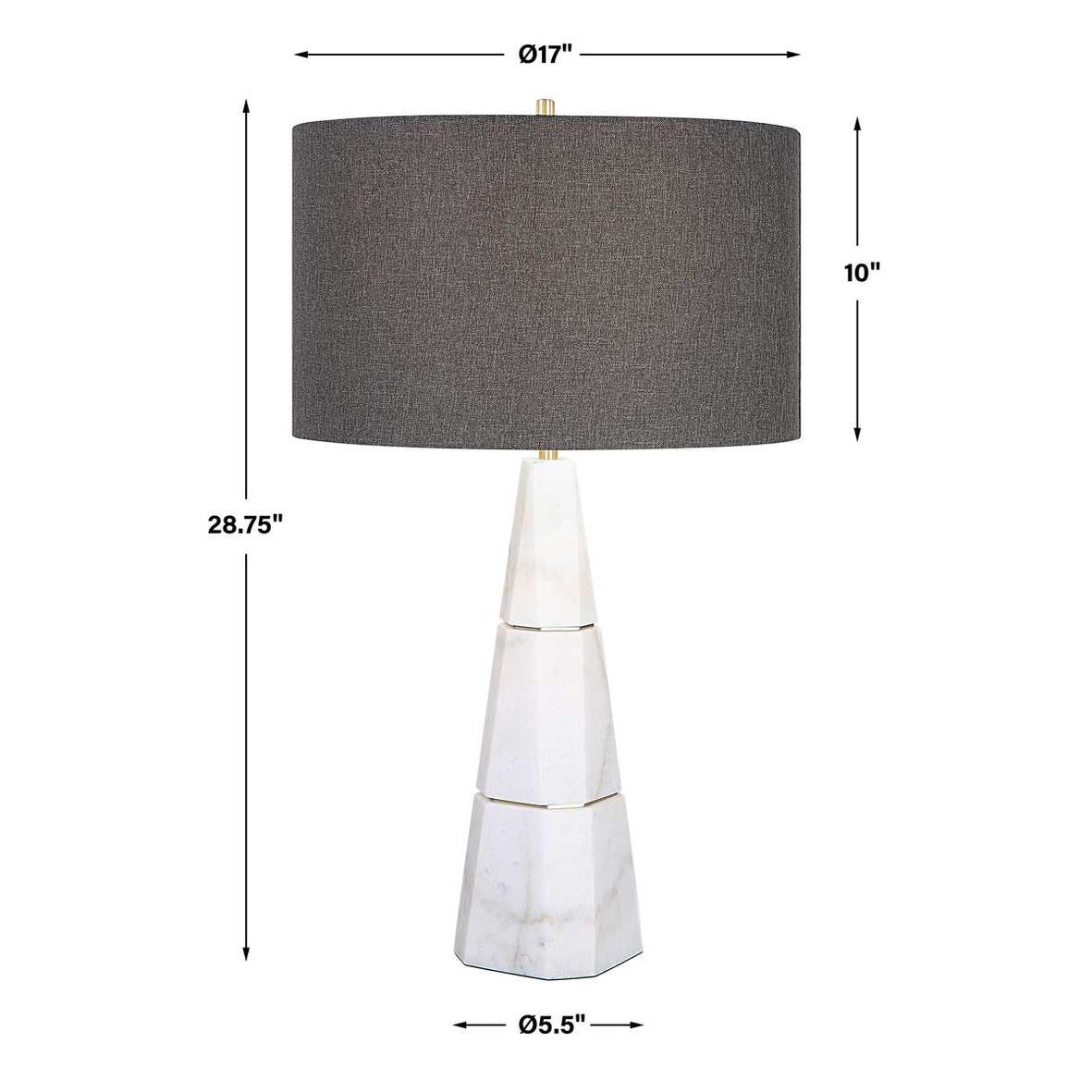 Uttermost Citadel White Marble Table Lamp