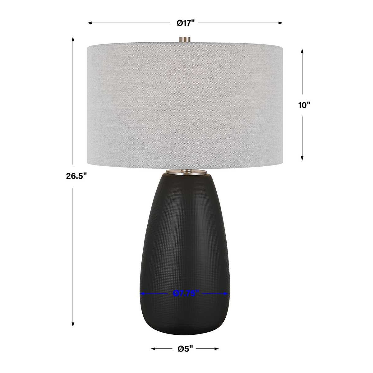 Uttermost Twilight Satin Black Table Lamp