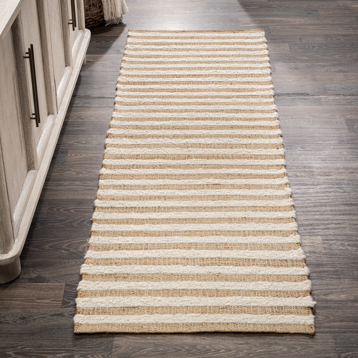 Rhodes Stripe Natural/Ivory Rug by Classic Home