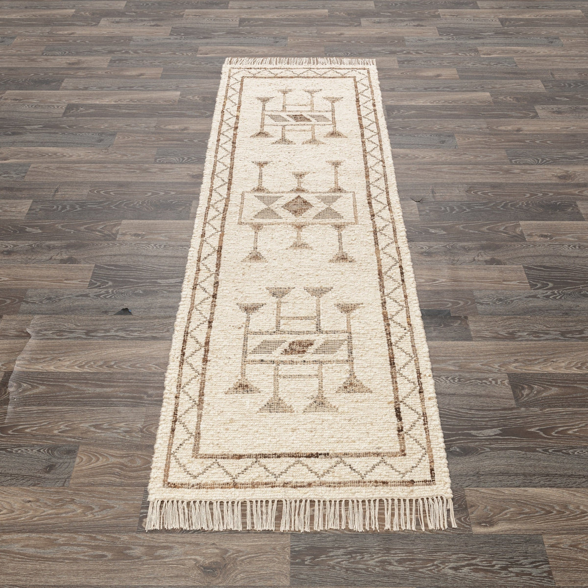 Gazi Ivory/Brown Multi Rug by Classic Home