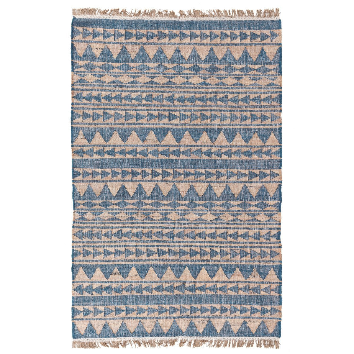 Solana Distressed Blue Natural Rug by Classic Home