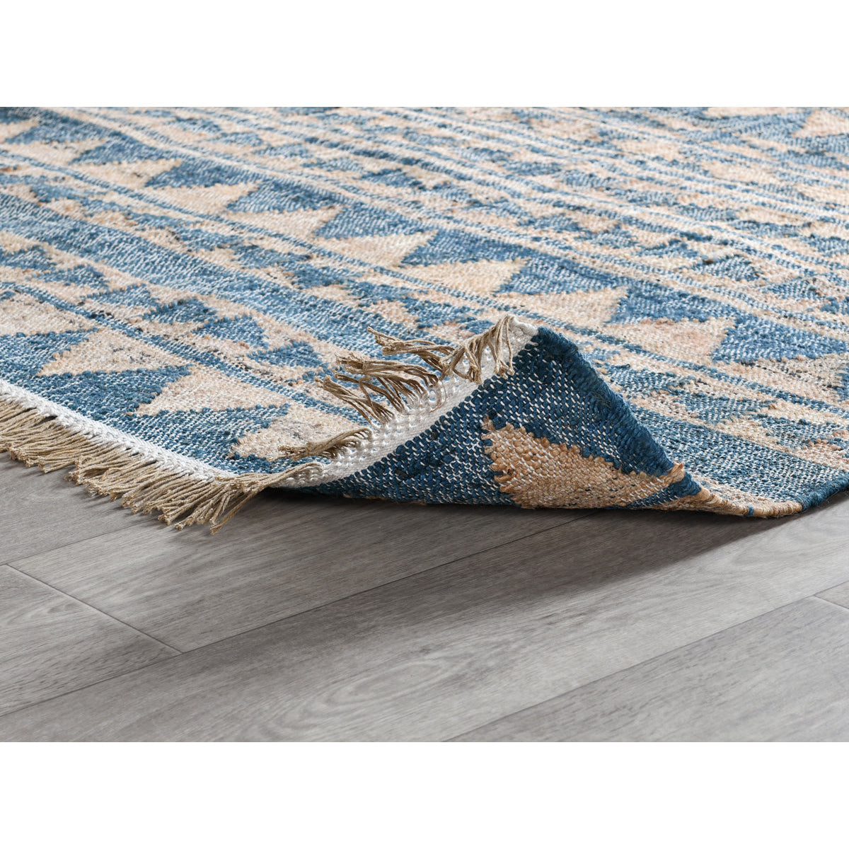 Solana Distressed Blue Natural Rug by Classic Home