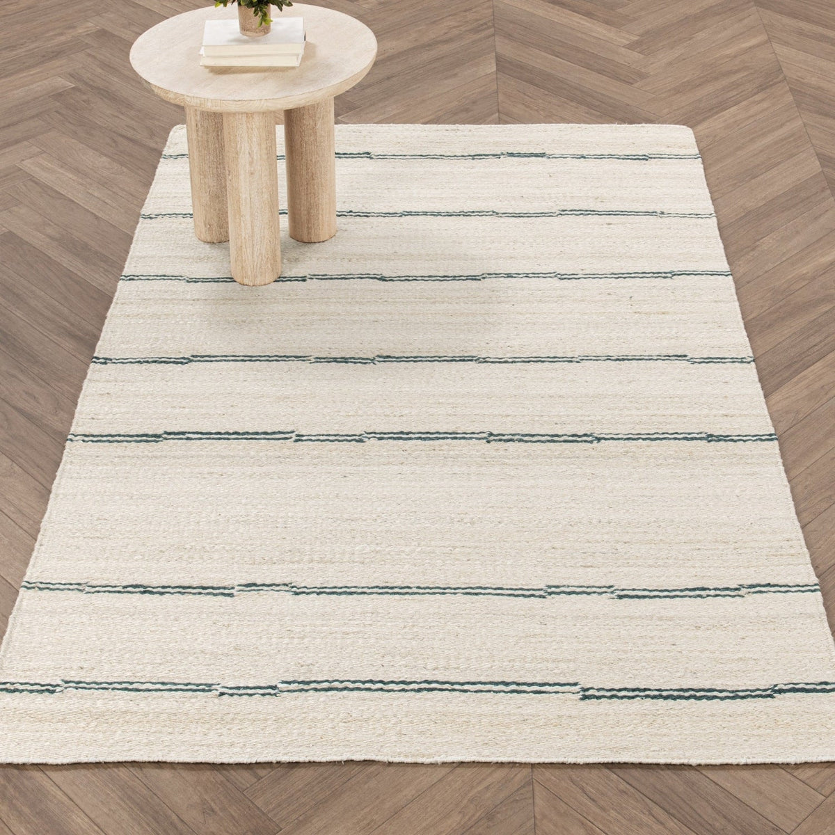 Sunderland Jute Stripe Ivory/Dark Blue Rug by Classic Home