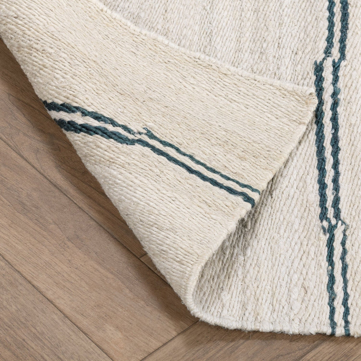 Sunderland Jute Stripe Ivory/Dark Blue Rug by Classic Home