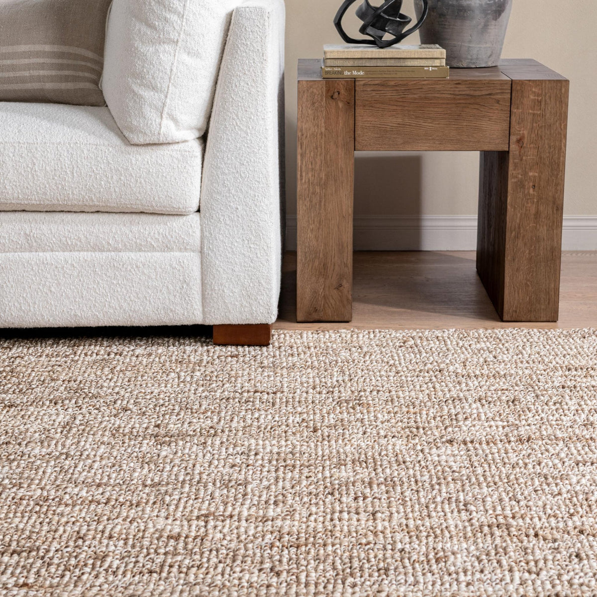Mini Boucle Silver/Ivory Rug by Classic Home