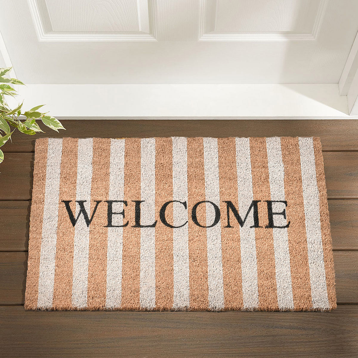 Striped Doormat 24x57 - Navy with Natural