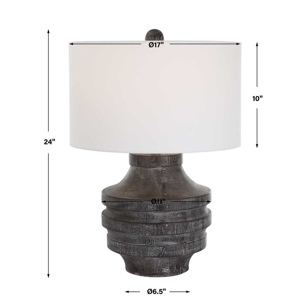 Uttermost Timber Carved Wood Table Lamp