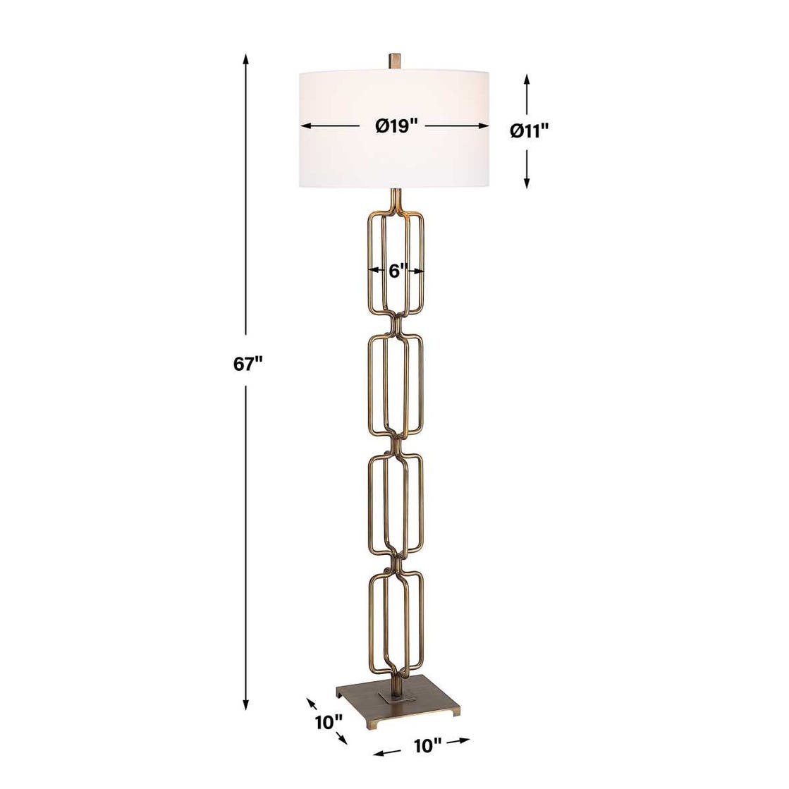 Uttermost Link Brushed Gold Floor Lamp