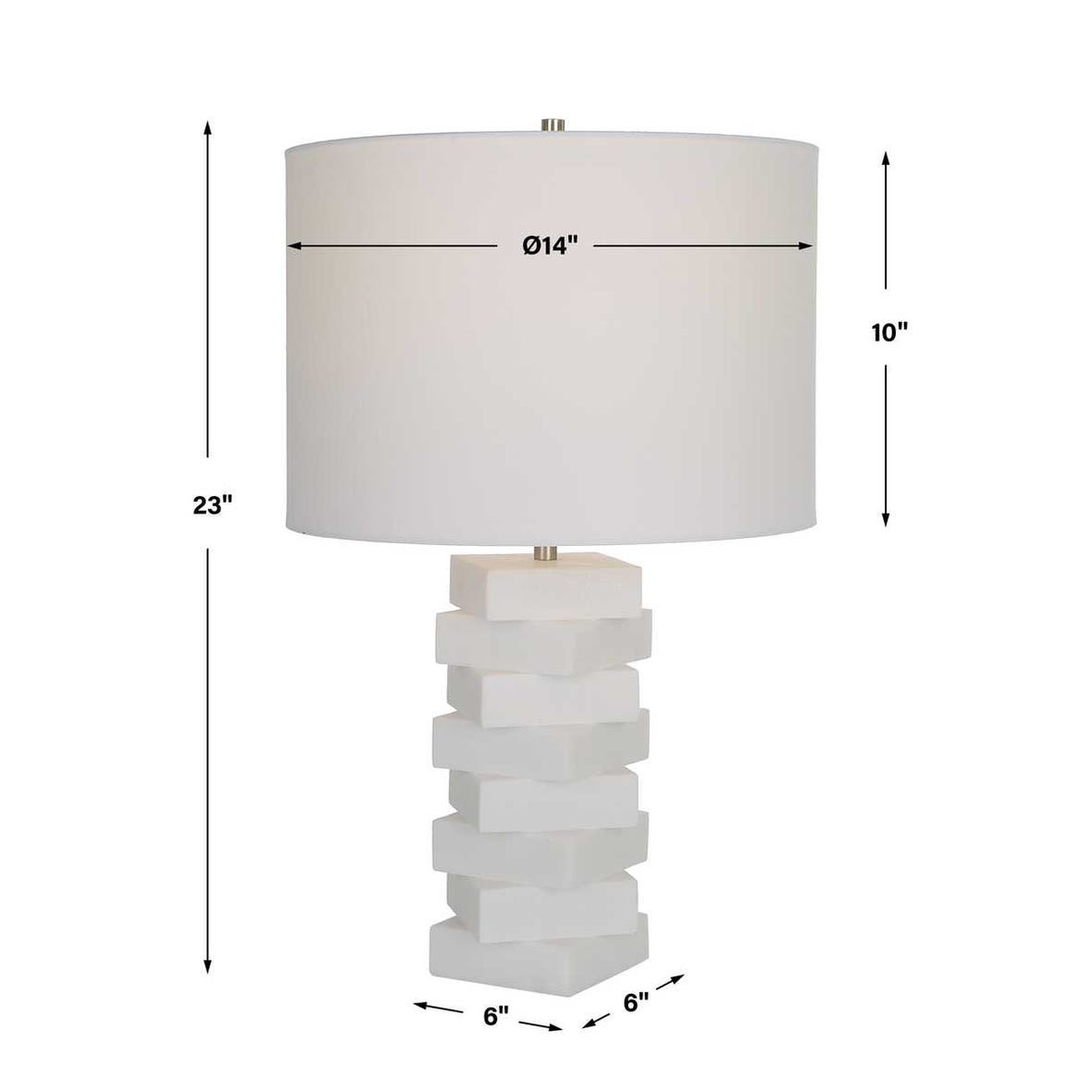 Uttermost Ascent White Geometric Table Lamp