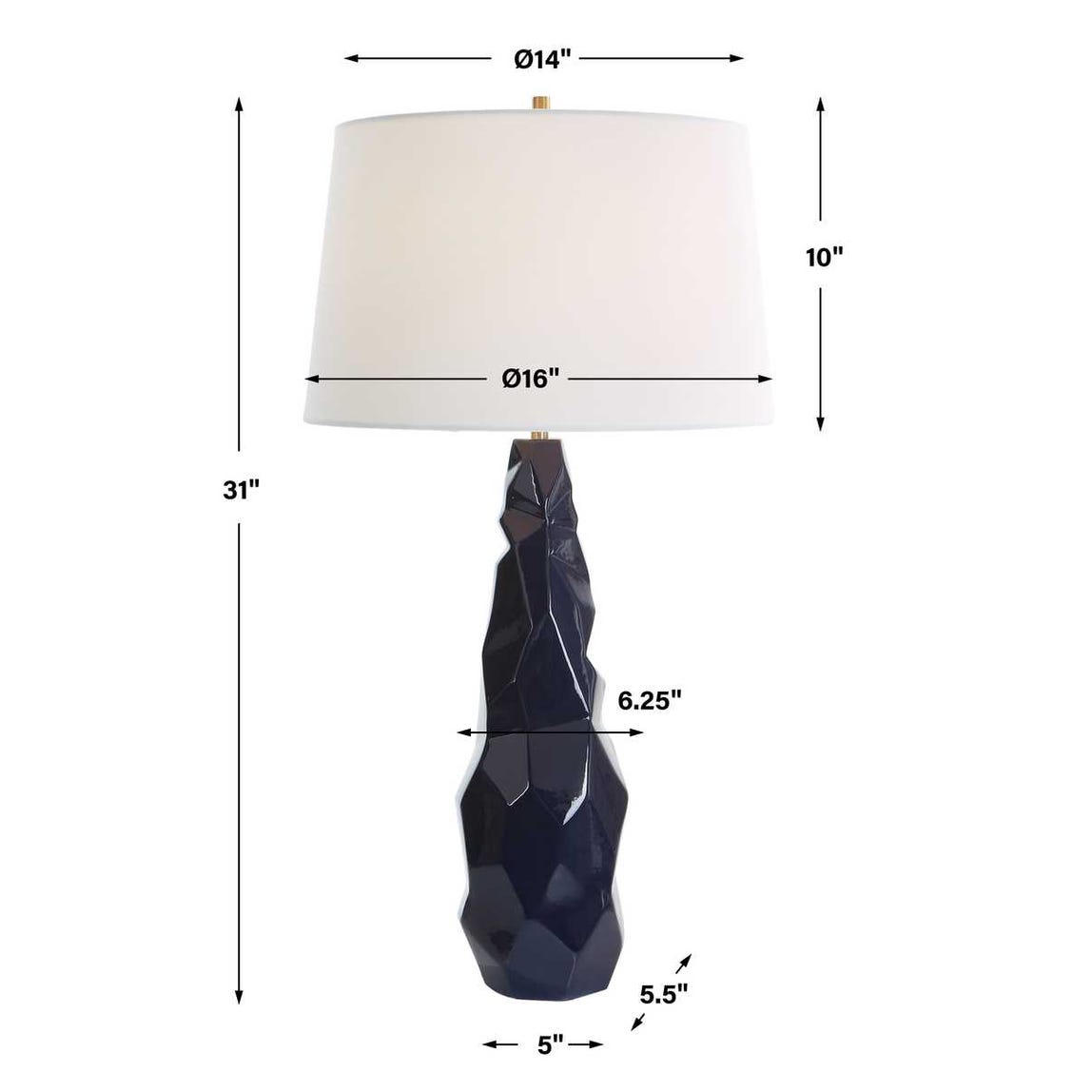 Uttermost Kavos Geometric Blue Table Lamp