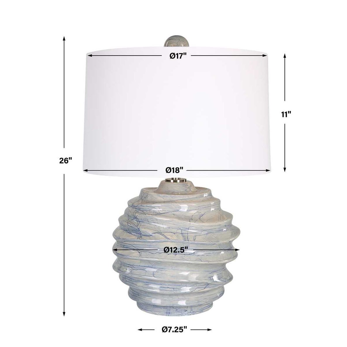 Uttermost Waves Blue & White Accent Lamp