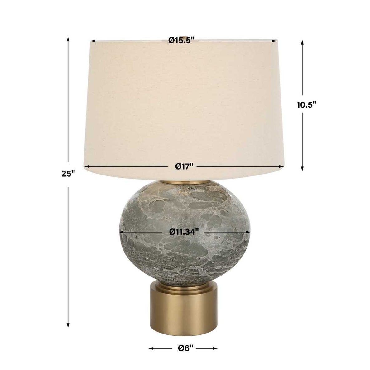Uttermost Lunia Gray Glass Table Lamp