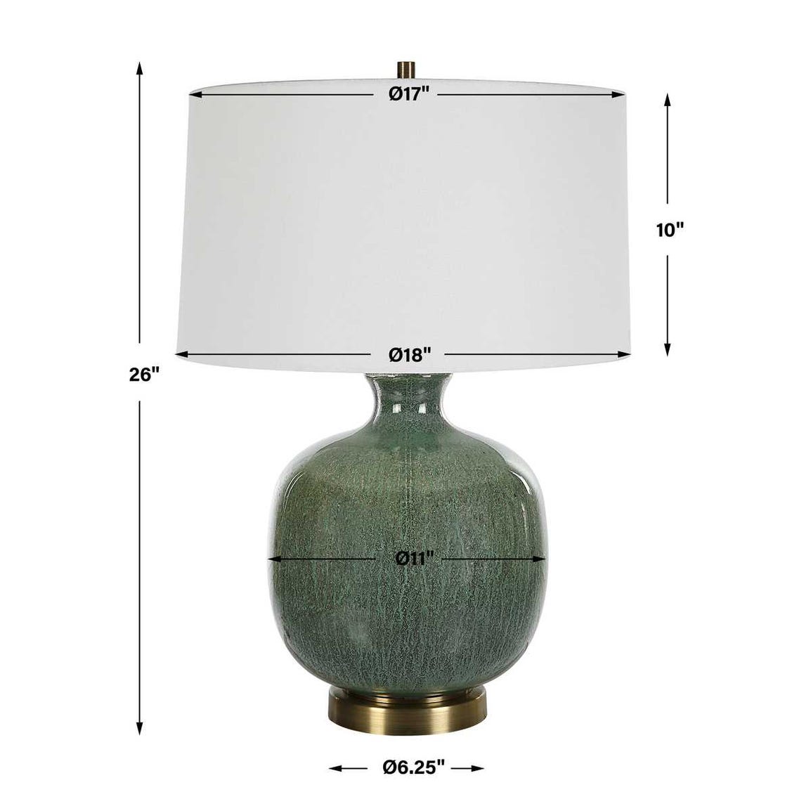 Uttermost Nataly Aged Green Table Lamp