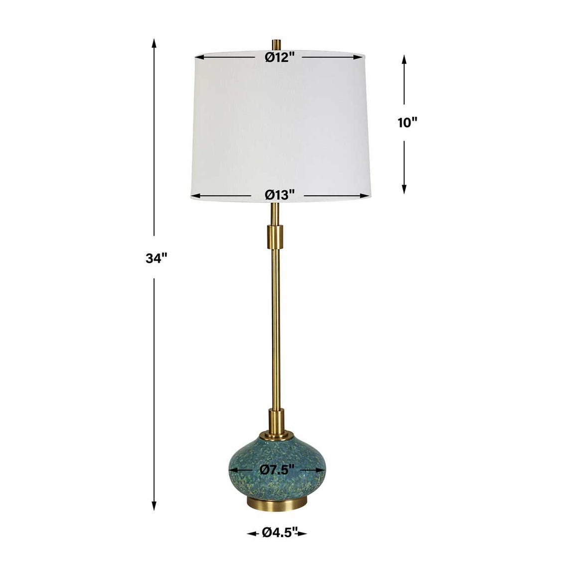 Uttermost Kaimana Aged Blue Buffet Lamp