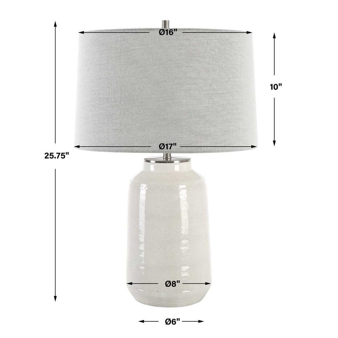 Uttermost Odawa White Farmhouse Table Lamp