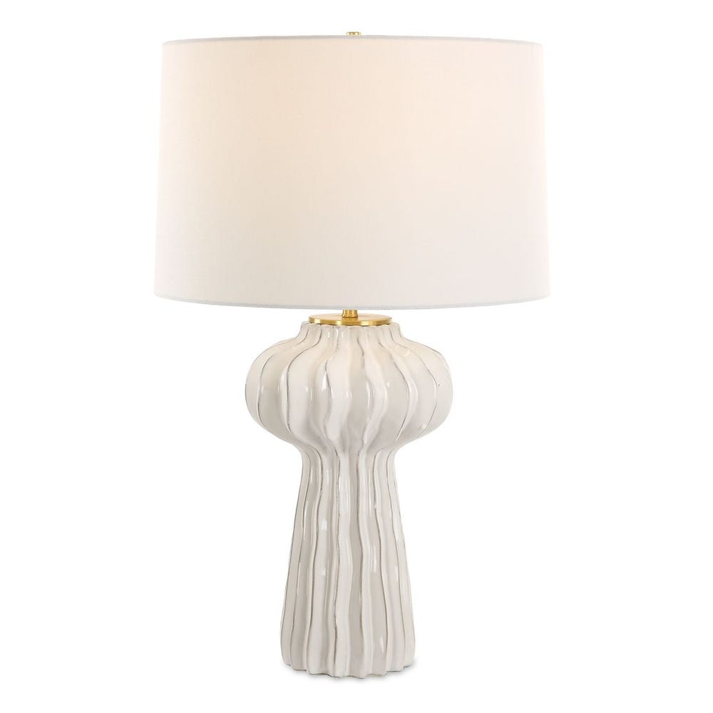 Uttermost Wrenley Ridged White Table Lamp