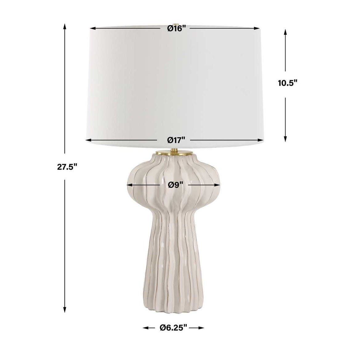 Uttermost Wrenley Ridged White Table Lamp