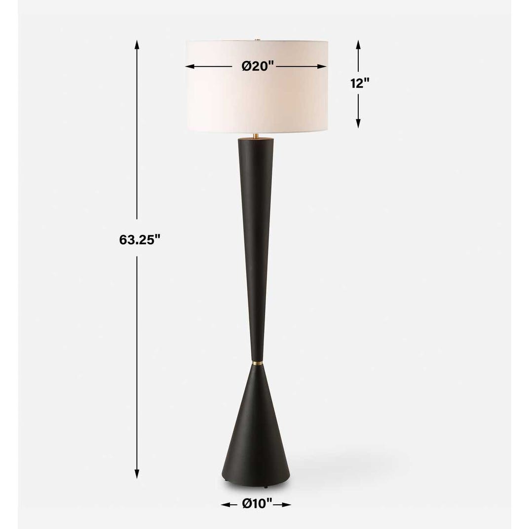 Uttermost Layla Black Tapered Floor Lamp