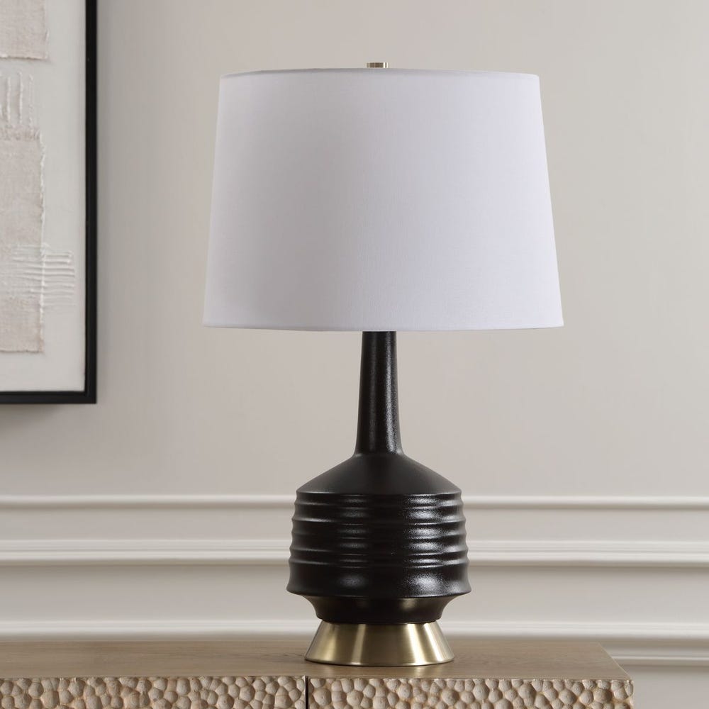 Uttermost Foster Black Glaze Table Lamp