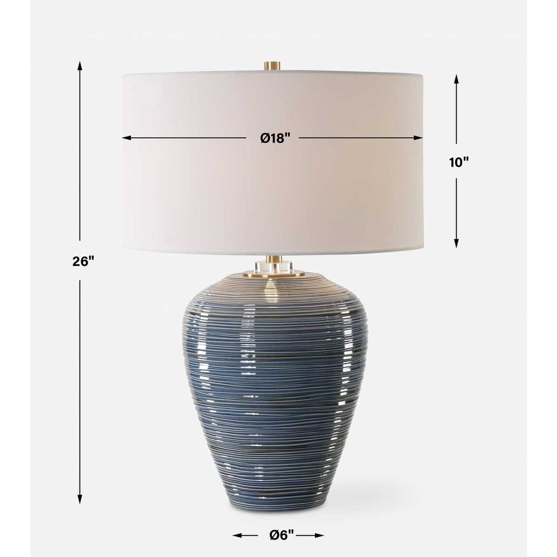 Uttermost Moher Glossy Blue Table Lamp
