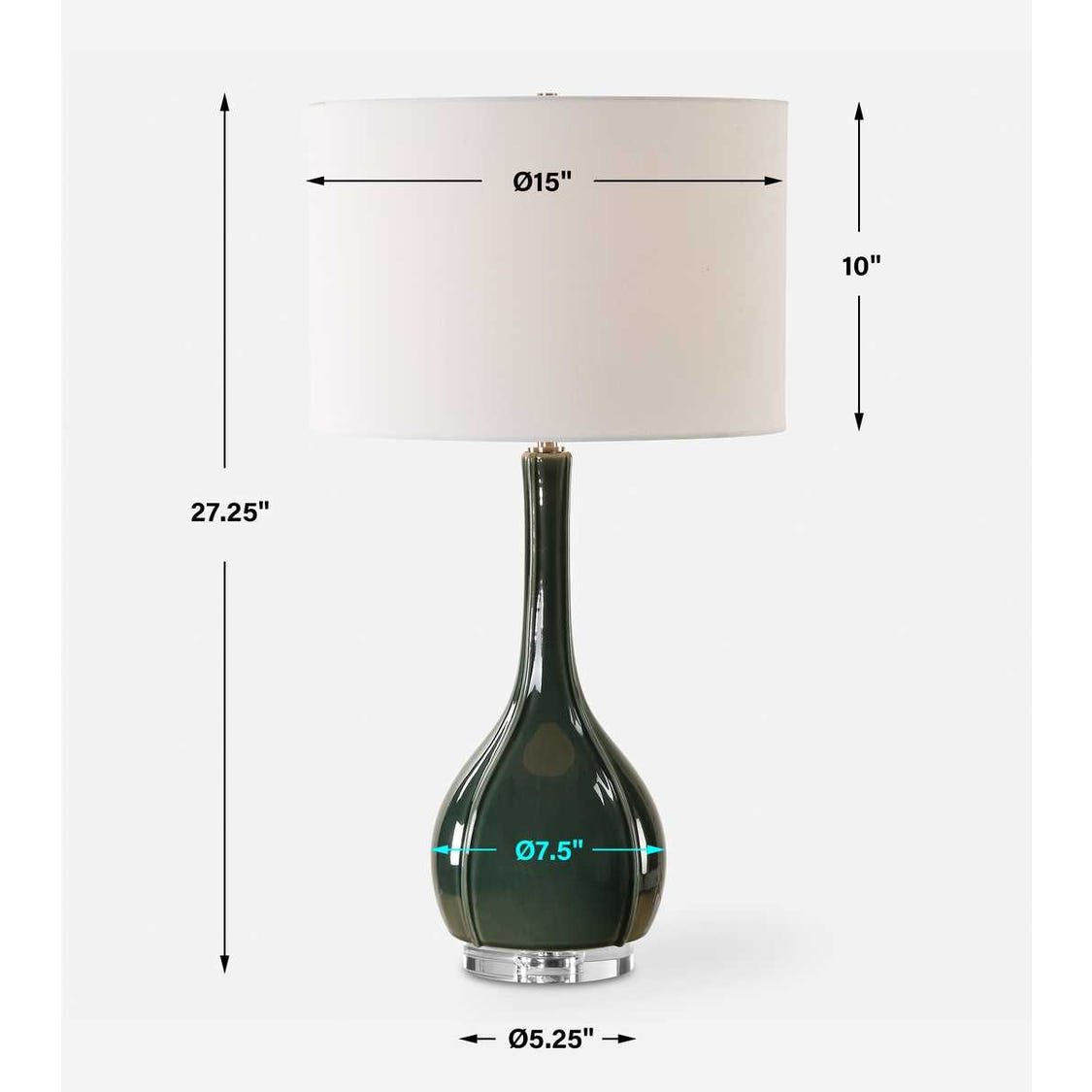 Uttermost Essex Green Glass Table Lamp