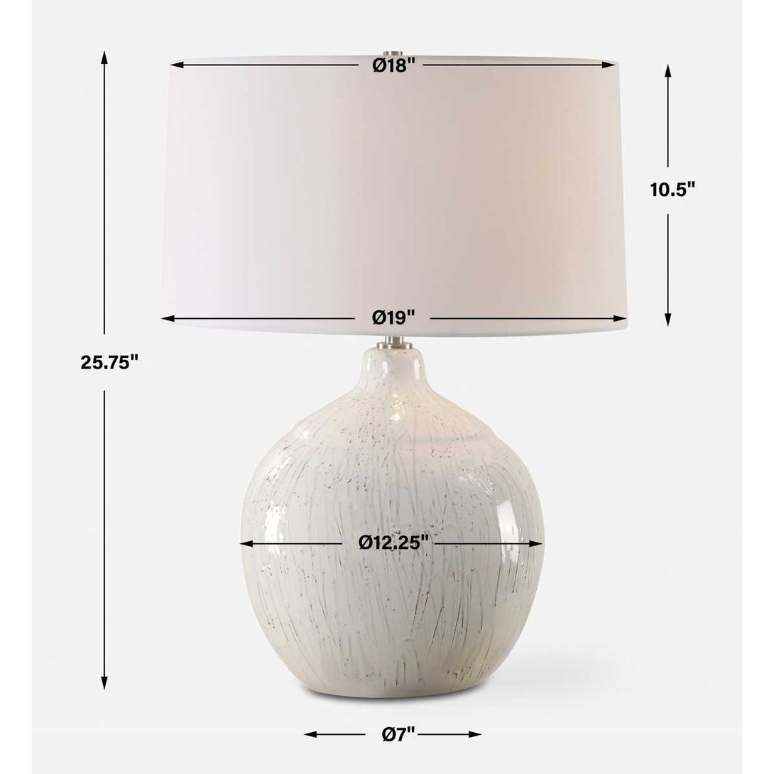 Uttermost Dribble White Glaze Table Lamp