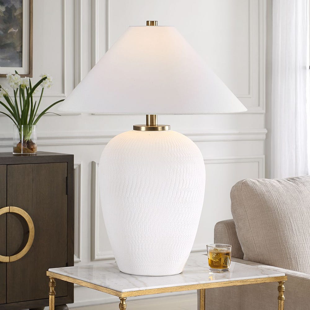 Uttermost Merriton Matt White Table Lamp by Uttermost