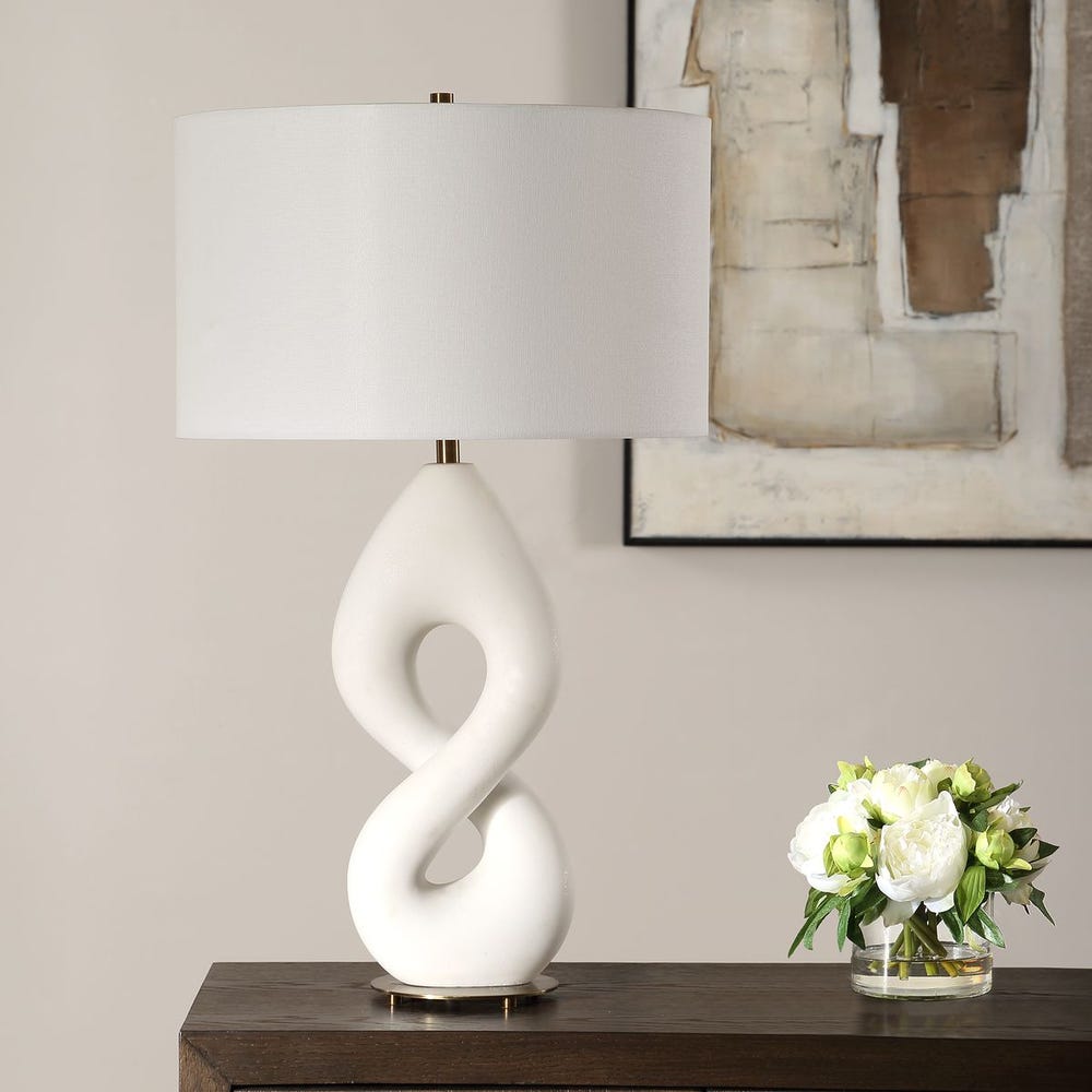 Uttermost Meridian Ivory Stone Table Lamp by Uttermost