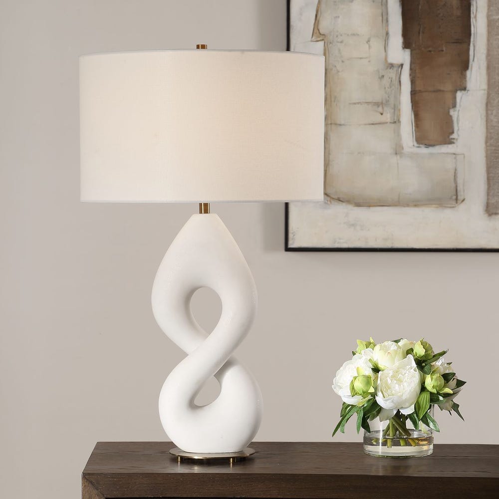 Uttermost Meridian Ivory Stone Table Lamp by Uttermost